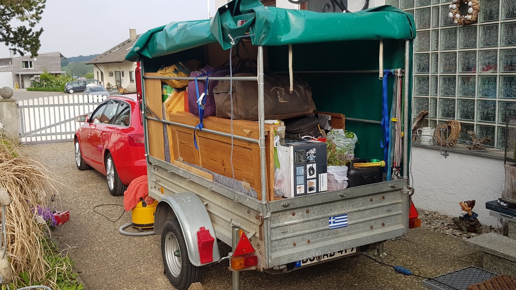 the trailer fully loaded ready to go