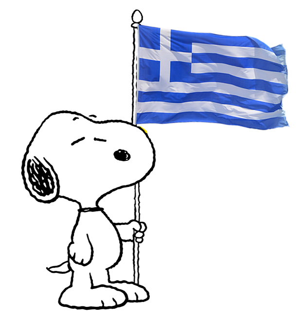 Snoopy mit Griechenland Flagge